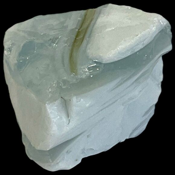 Milk Glass Clear Swirl Art Glass Cullet Glowing Manganese Slag Glass #4GX282 - Picture 6 of 7